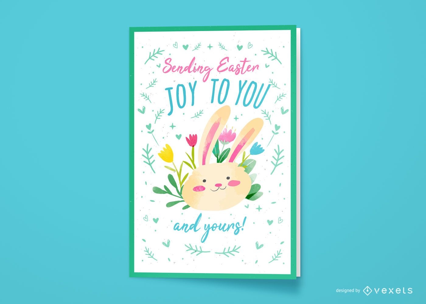 Diseño de tarjeta de felicitación de alegría de Pascua