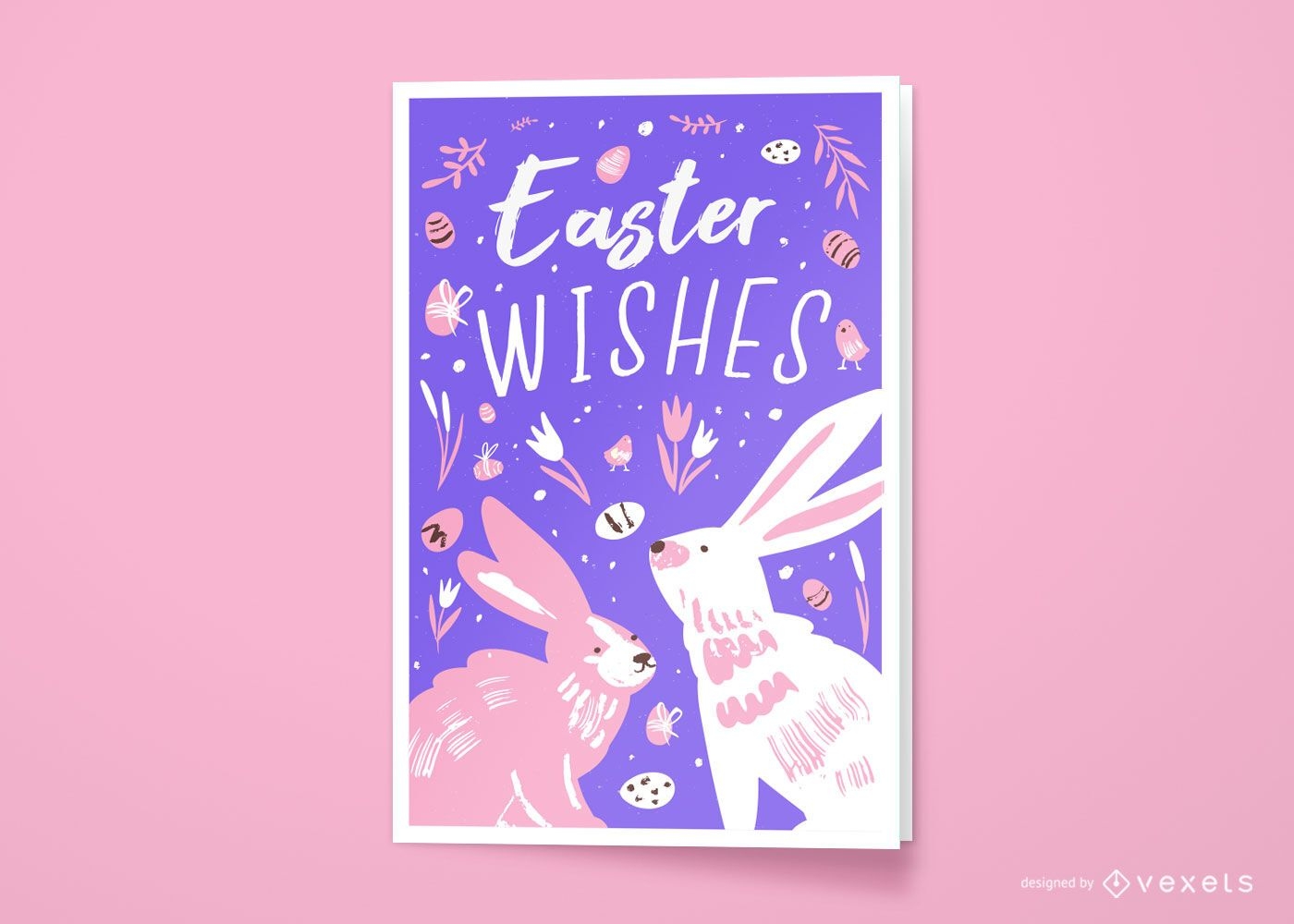 Easter wishes greeting card design