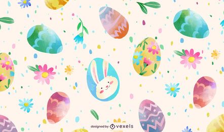 Easter eggs watercolor pattern Easter eggs watercolor pattern