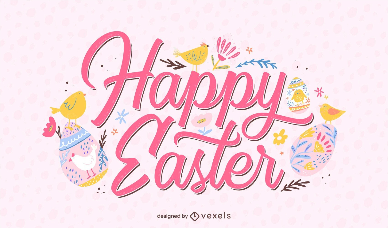 Happy Ostern niedlichen Schriftzug