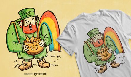 Design de camiseta arco-íris Leprechaun Design de camiseta arco-íris Leprechaun