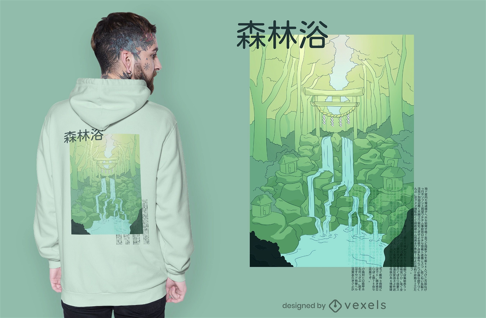 Design de camisetas de anime da floresta m?stica