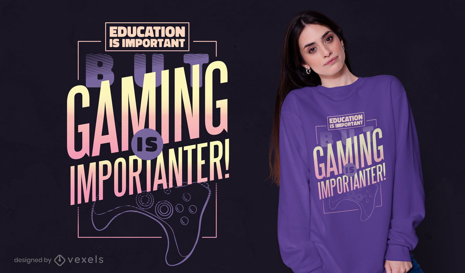 Diseño de camiseta de educación de videojuegos.