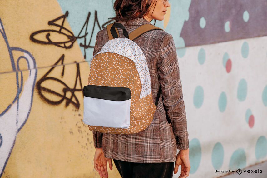 Backpack street mockup Backpack street mockup