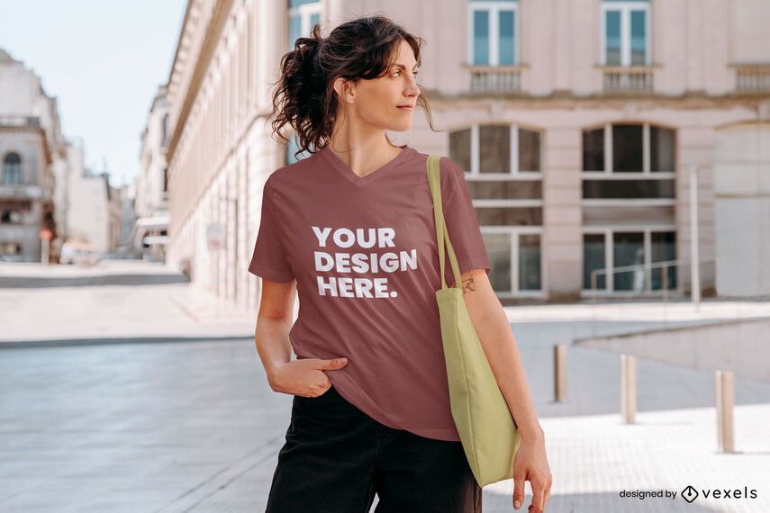 Model street t-shirt mockup Model street t-shirt mockup