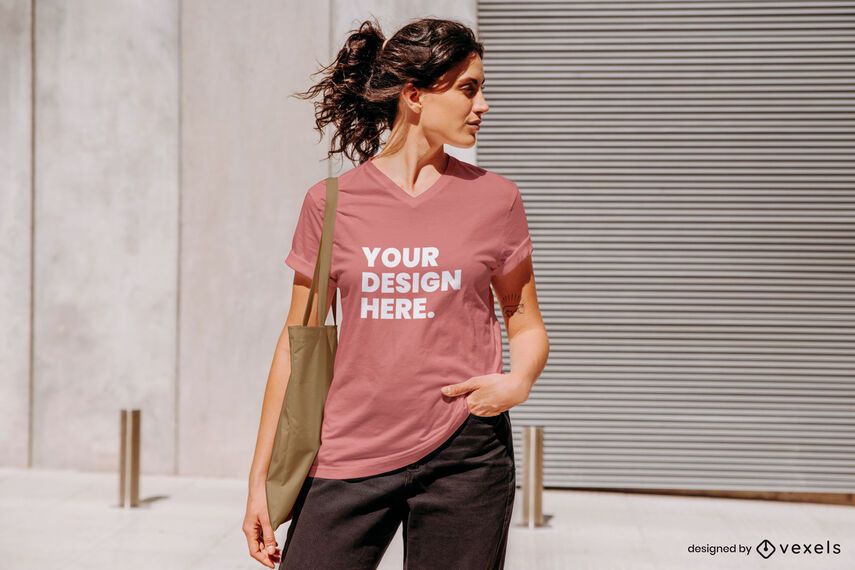 Model street t-shirt mockup Model street t-shirt mockup