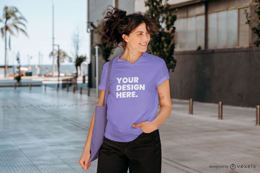 Street t-shirt model mockup Street t-shirt model mockup