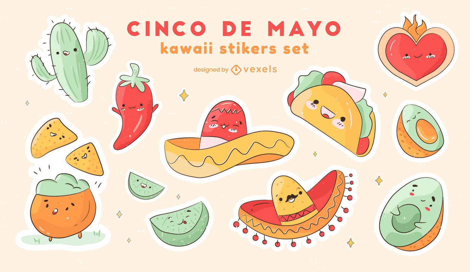 Cinco de Mayo Aufkleber Set