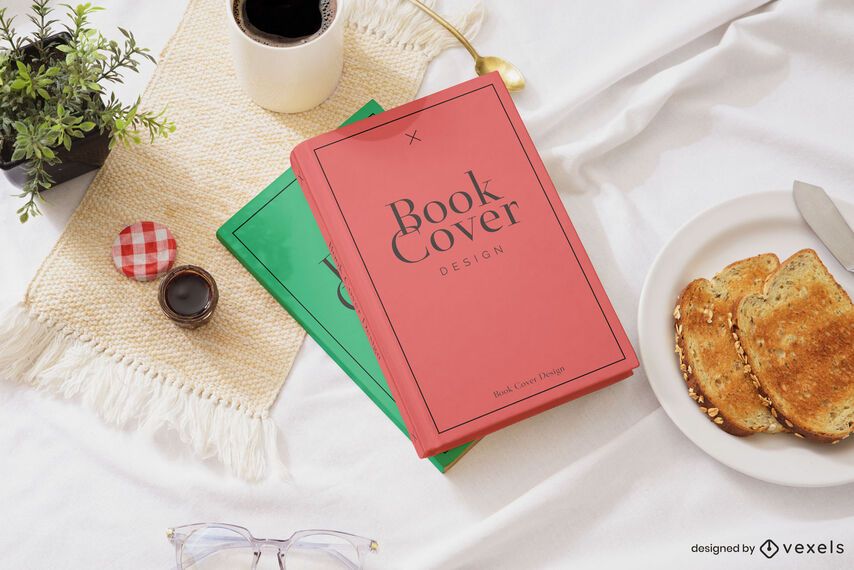 El libro de desayuno cubre la composición de la maqueta El libro de desayuno cubre la composición de la maqueta