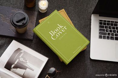 Laptop book cover mockup Laptop book cover mockup