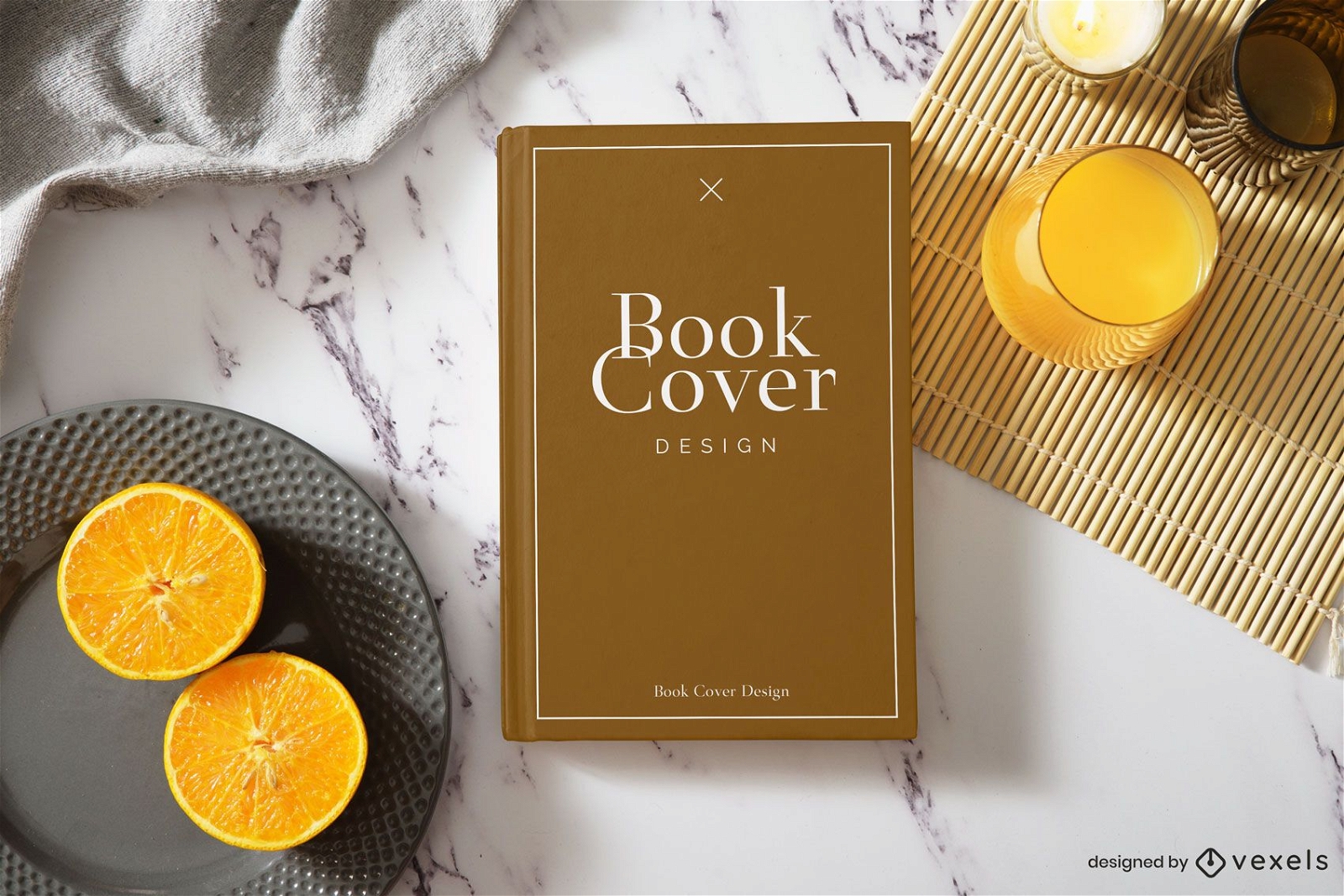 Book cover orange mockup