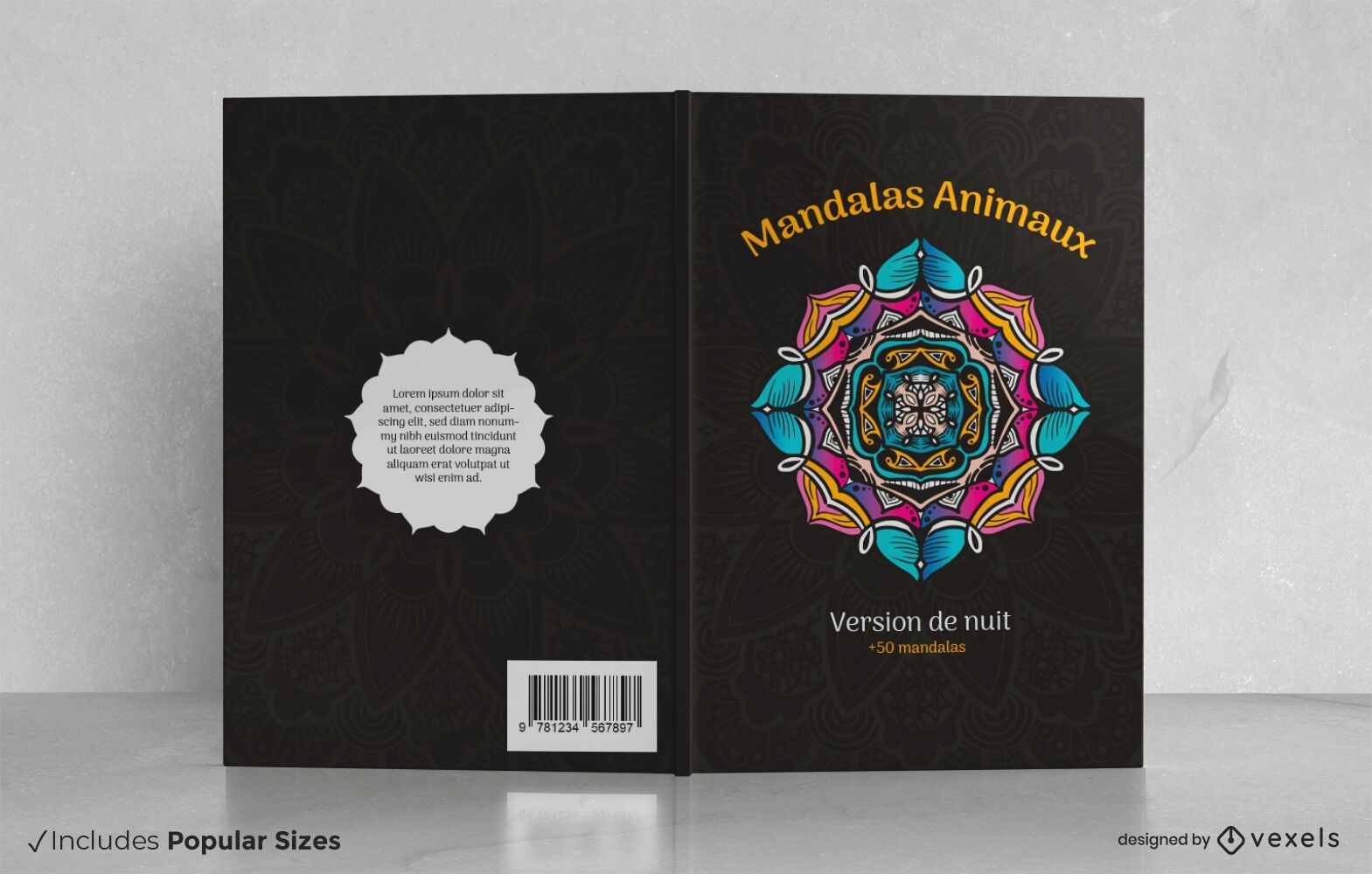 Mandalas animaux book cover design
