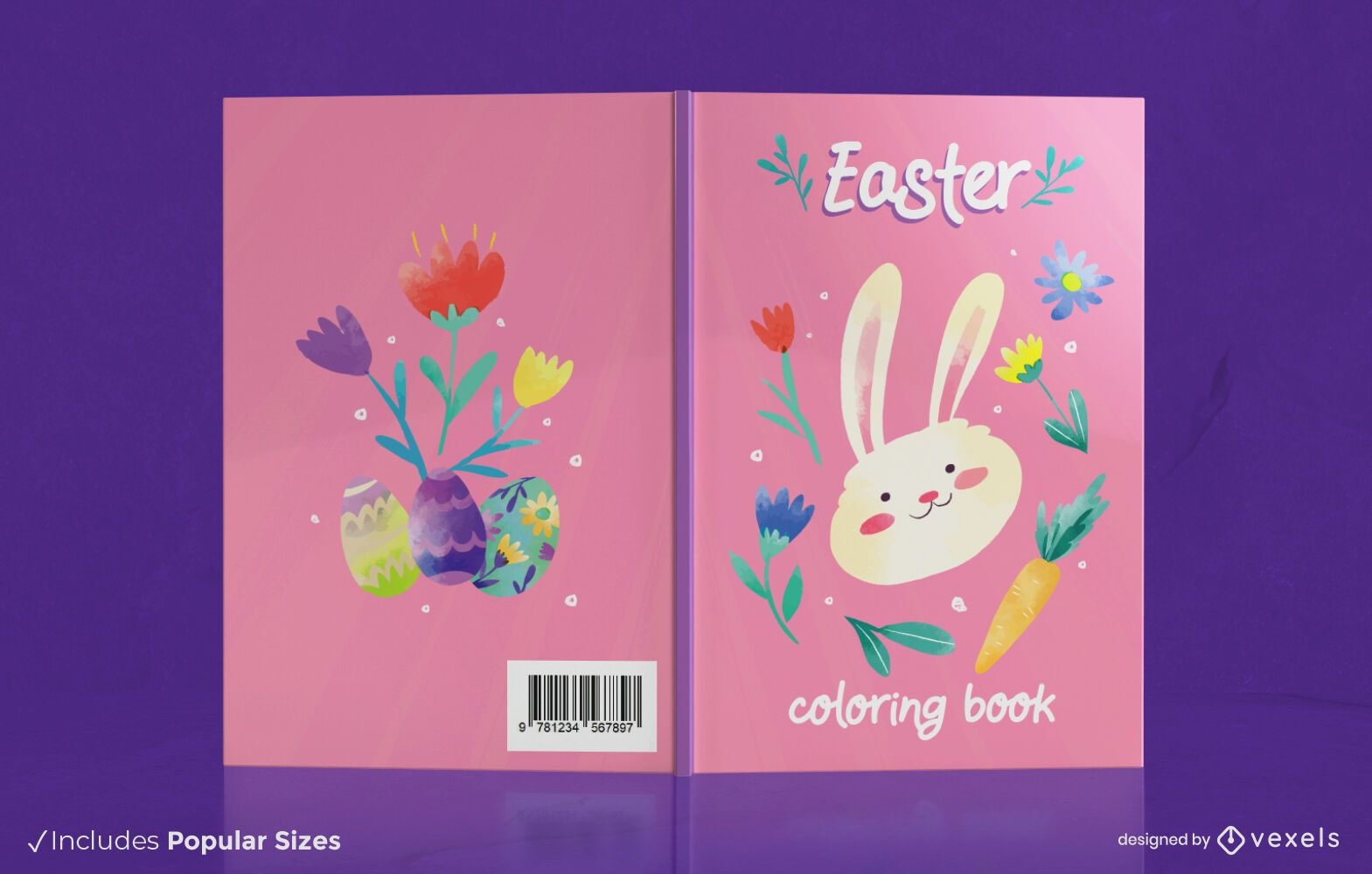 Diseño de portada de libro para colorear de Pascua