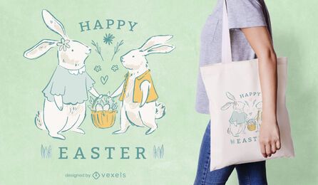 Happy easter tote bag design Happy easter tote bag design
