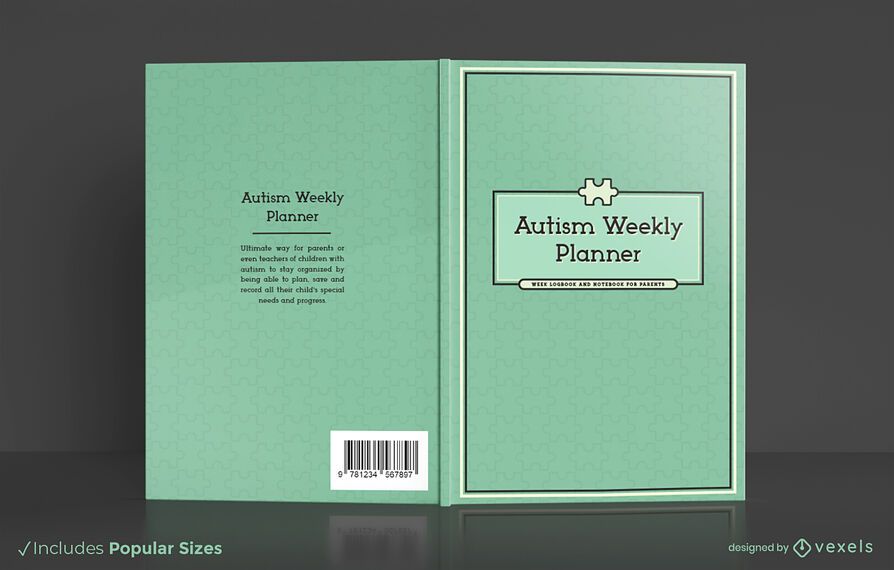 Autism weekly planner book cover design Autism weekly planner book cover design