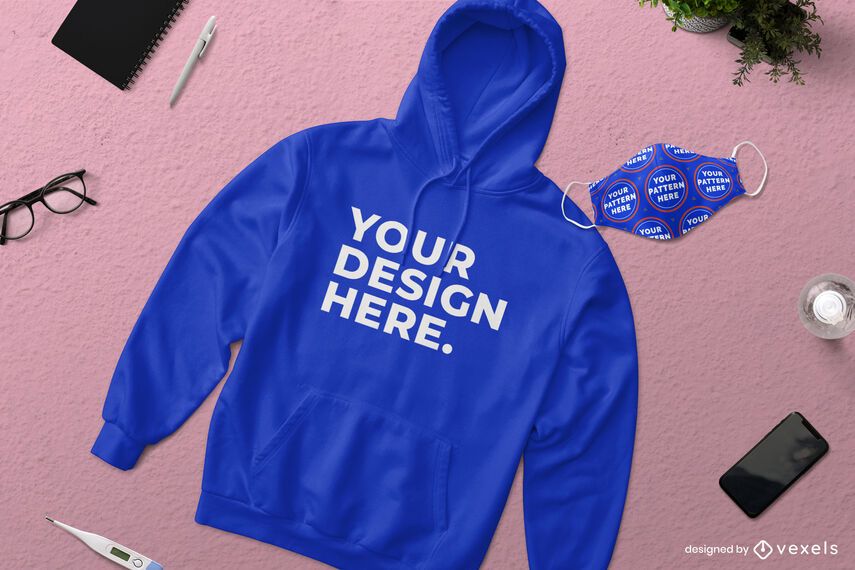 Hoodie Gesichtsmaske Modell Zusammensetzung Hoodie Gesichtsmaske Modell Zusammensetzung