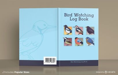 Diseño de portada de libro de registro de observación de aves