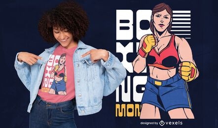 Fighter woman t-shirt design