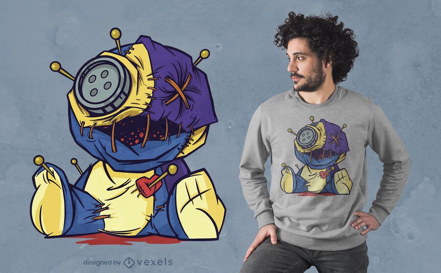 Diseño de camiseta de muñeco vudú espeluznante Diseño de camiseta de muñeco vudú espeluznante