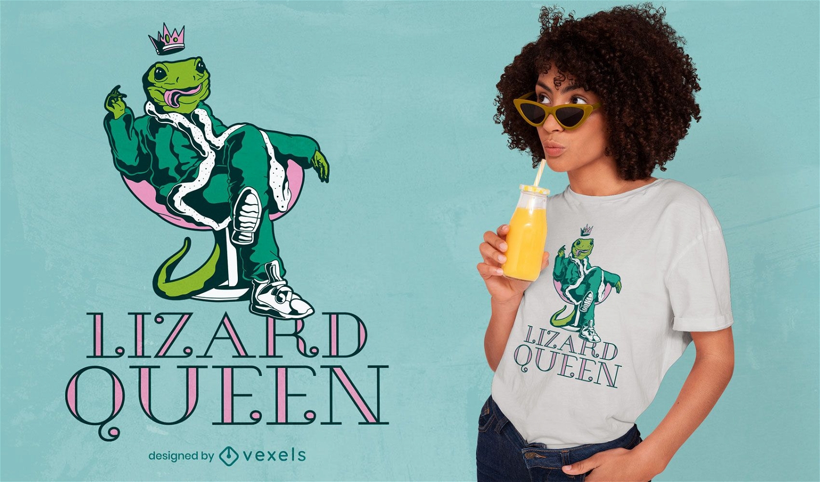 Design de camiseta da rainha lagarto