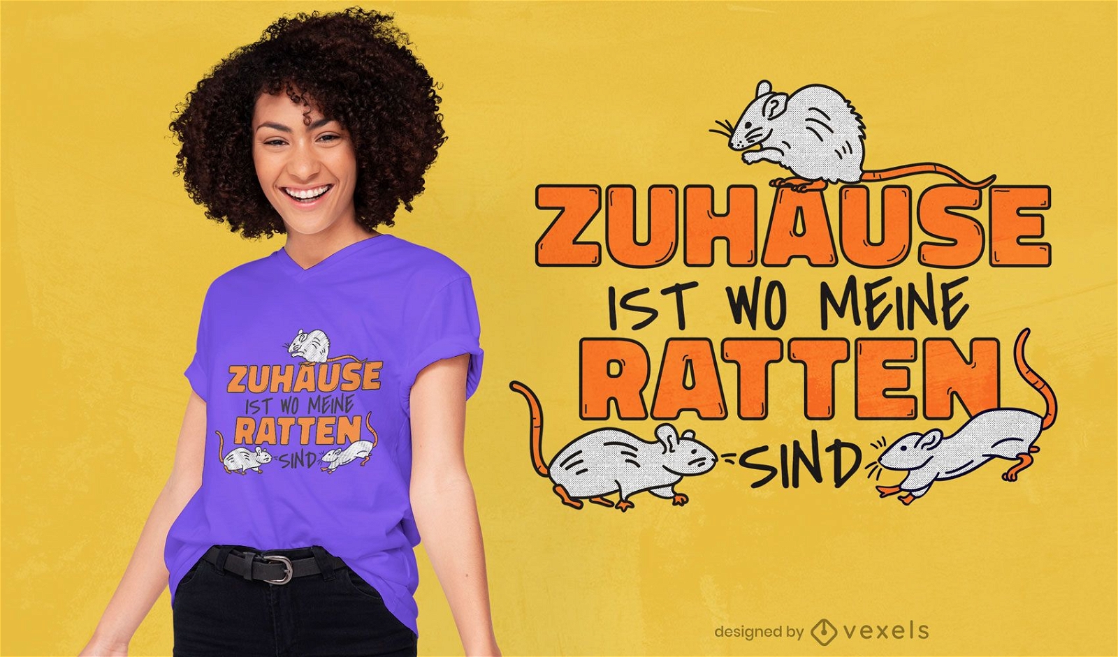 Dise?o de camiseta de cita alemana de ratas.