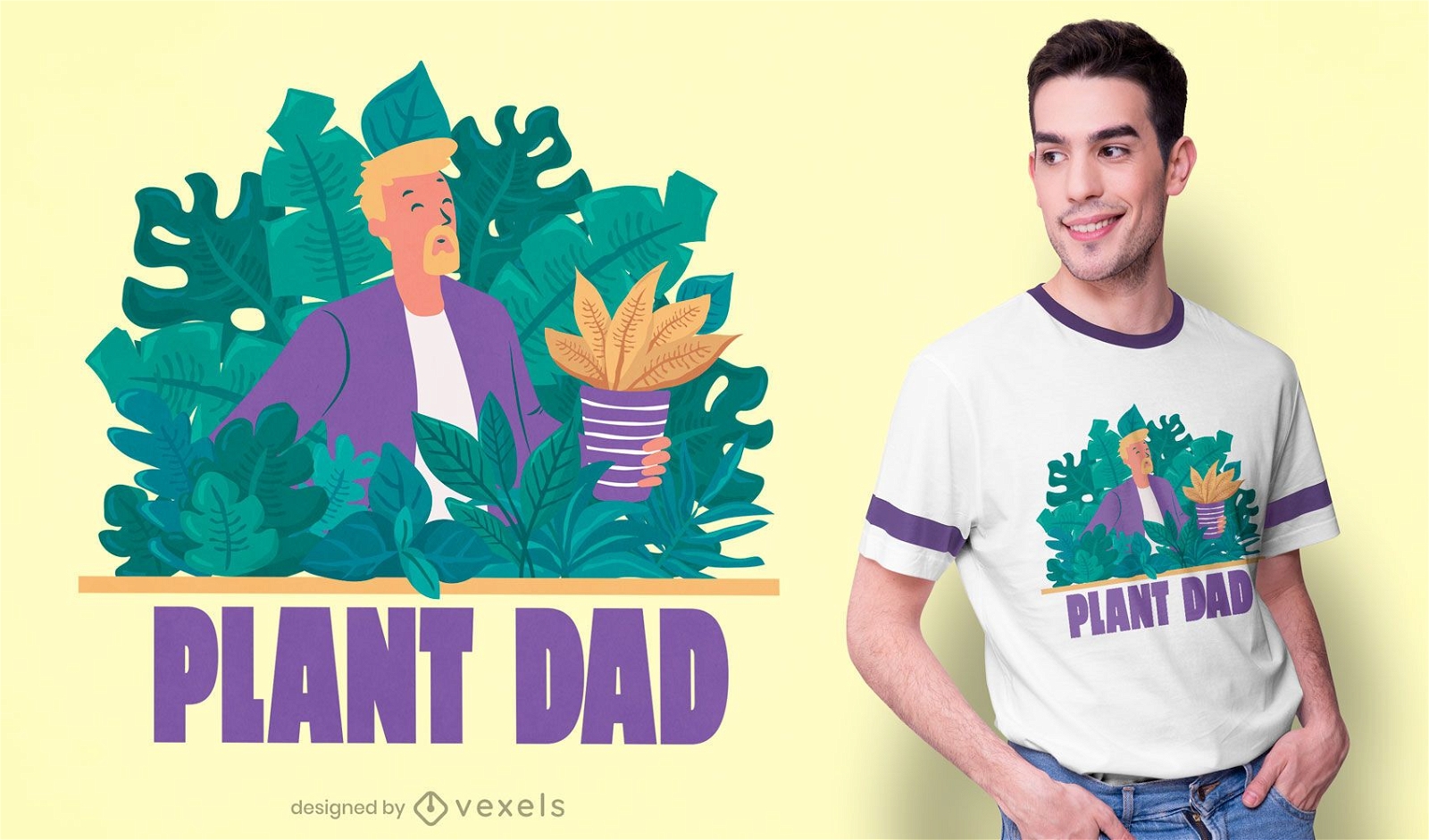 Design de t-shirt do pai de planta