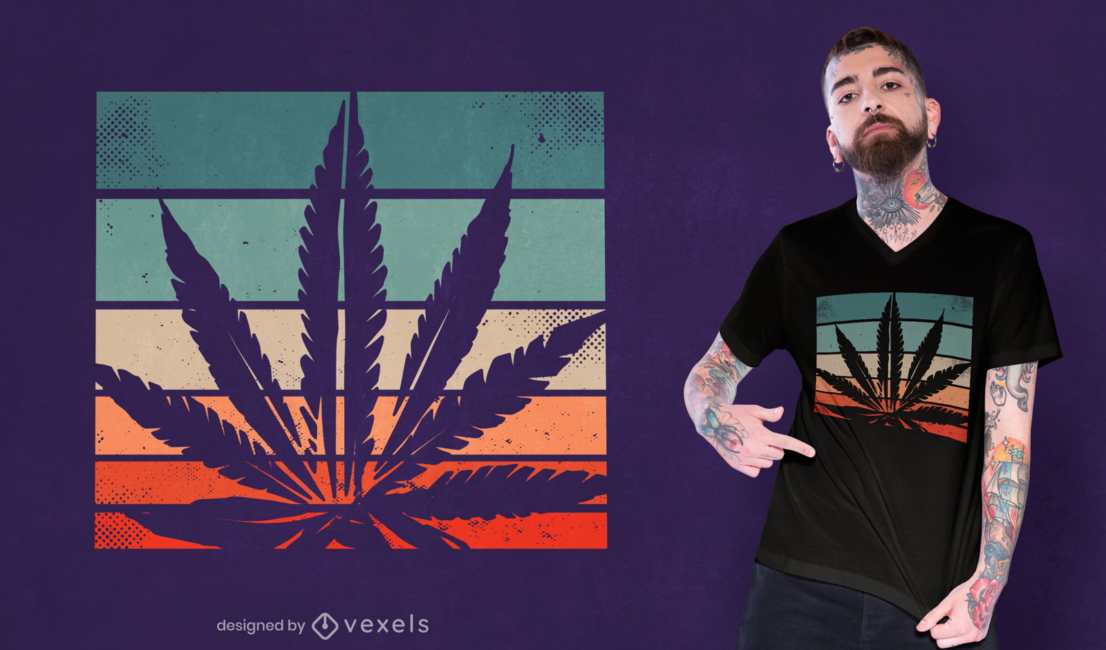 Design retrô de camiseta cannabis