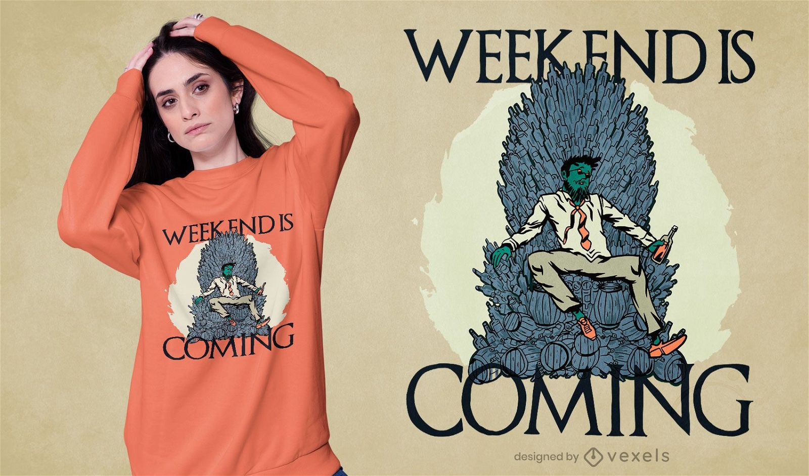 Weekend is coming t-shirt design