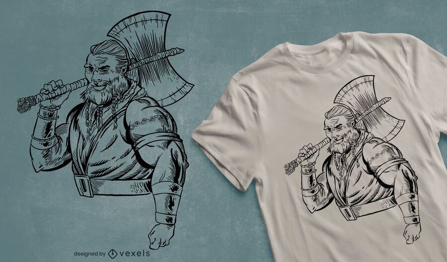 Warrior with ax t-shirt design Warrior with ax t-shirt design