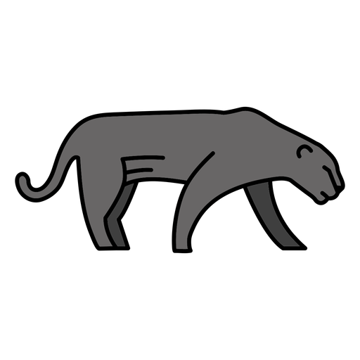 Black panther animal color stroke PNG Design