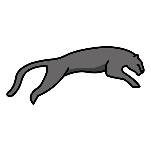 Jumping black panther animal color stroke PNG Design