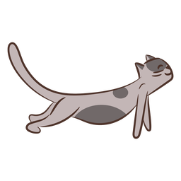 Gato yoga pose carácter color trazo Diseño PNG