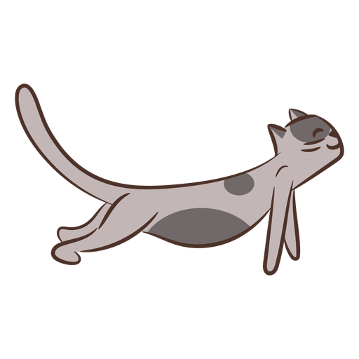 Cat yoga pose character color stroke PNG Design