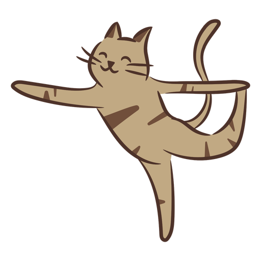 Happy yoga cat character PNG Design