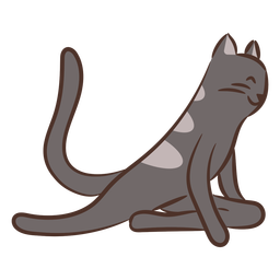 Estiramiento de trazo de color de personaje de gato de meditación Diseño PNG
