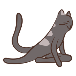 Stretching meditation cat character color stroke PNG Design Transparent PNG