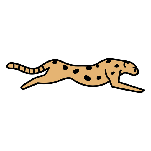 Running cheetah animal color stroke PNG Design