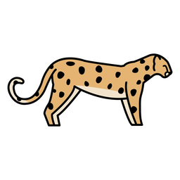 Cheetah feline animal color stroke Transparent PNG