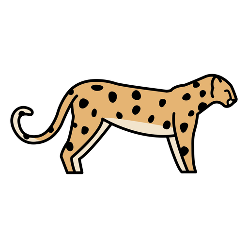 Traço de cor animal felino de chita Desenho PNG
