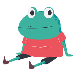 Personaje de rana humana sentada Diseño PNG