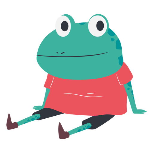 Personaje de rana humana sentada Diseño PNG