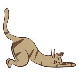 Stretch yoga pose cat character Transparent PNG