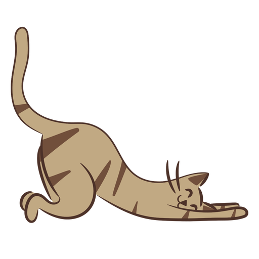 Estirar el personaje de gato de pose de yoga Diseño PNG