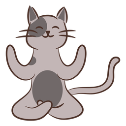 Personagem de pose de gato OM yoga Transparent PNG