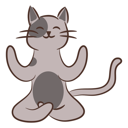 Om yoga cat pose character PNG Design