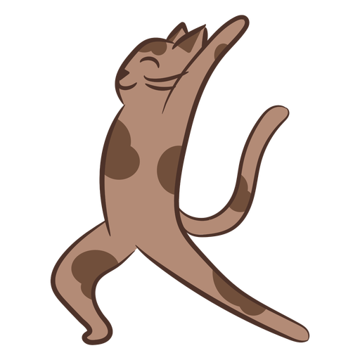 Carácter de gato elástico de meditación Diseño PNG