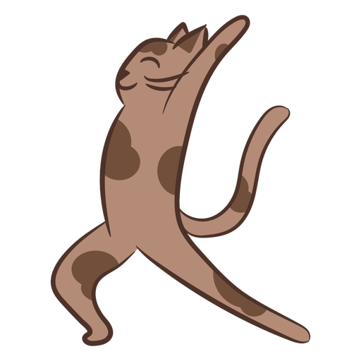 Meditation stretch cat character
