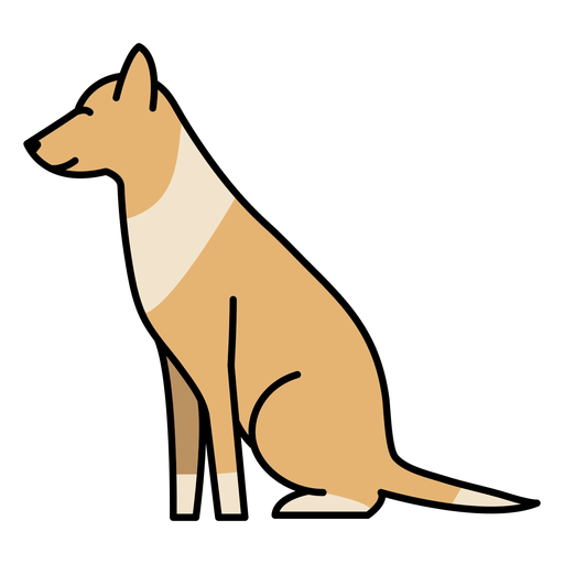 Simple color stroke dog sit PNG Design