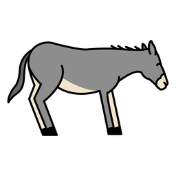 Donkey color stroke profile PNG Design Transparent PNG