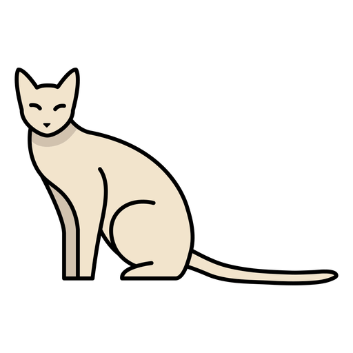 Gato adorável de traço de cor simples Desenho PNG